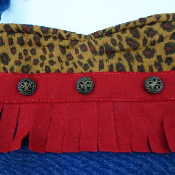 16" Handmade Denim Cowgirl Christmas Stocking Cowboy Boot Country Western CUTE! - Picture 4 of 7